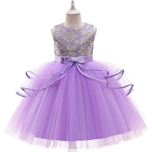Girls Flower Vintage Embroidery Dress For Girls Christmas Clothing Birthday Party Princess Gown Dresses Kids Lace Tutu Costume