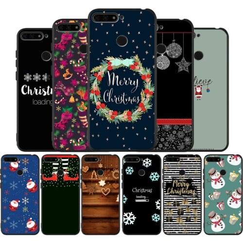 Merry Christmas snowflake Black TPU Silicone Soft Phone Case For Honor 8X 9 8 10 20 30 Lite Pro MATE 9 10 20 30 Pro Lite