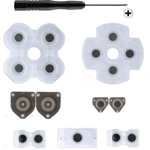 Silicone Conductive Pad PS4 Controller Buttons with Screwdriver for Dualshock 4 DS4 Playstation 4 JDM-001 JDM-011 Controller
