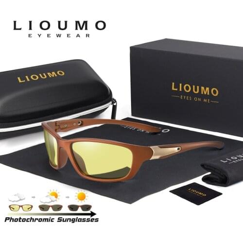 LIOUMO Outdoor Sport Sunglasses For Men Photochromic Driving Goggles Polarized Glasses Women Anti-Glare UV400 lentes sol hombre