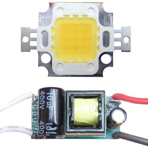 High Lumen 10W 45mil White Full Spectrum 380~780nm LED Bead Light Diodes + AC LED Driver For Plant Grow Light