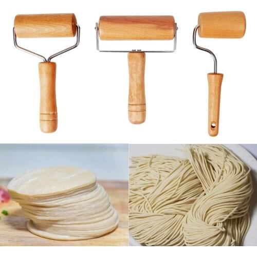 T/L Shape Wooden Rolling Pin Pastry Roller Baking Tool Bakeware Accessories Hand Dough Roller