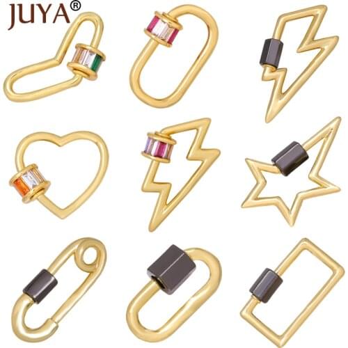 Juya Jewelry Making Screw Clasps Pendant Necklace Charms for DIY Women Necklace Accessories Bracelet Connector Hand Made Craft