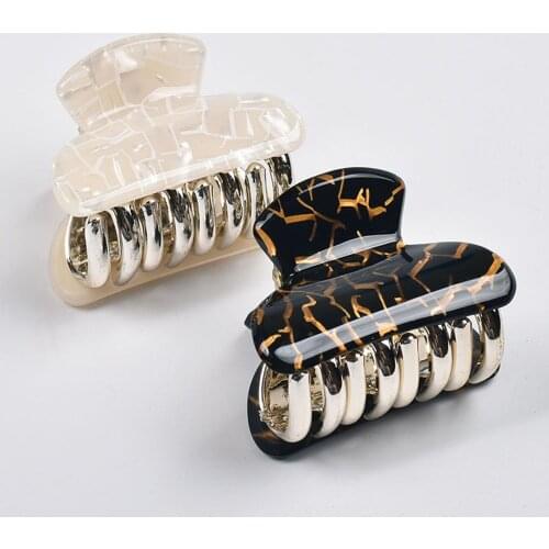 Geometric Acrylic Hair Crabs Small Hairpins Women Noble Shiny Metal Color For Girl Hair Accessories Danrrsh 13010