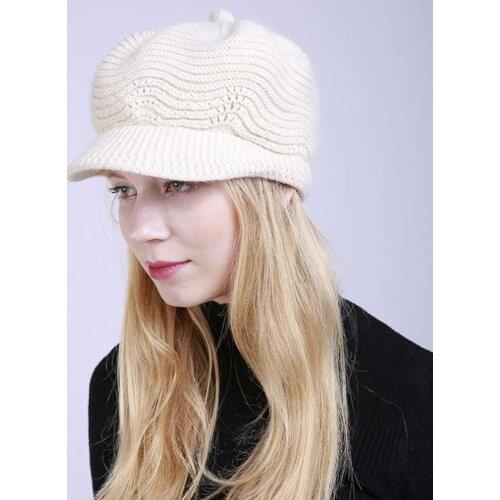 Winter Hats for Women Skullies Beanies Hand Made Hats 2020 NEW Womens Hat Knitted Cap Khaki