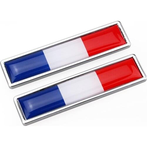 1 Pair France Flag 3D Metal Car Sticker Decal Decoration Badge Emblem Car Accessories Auto Stickers For Audi Bmw Toyota VW Ford