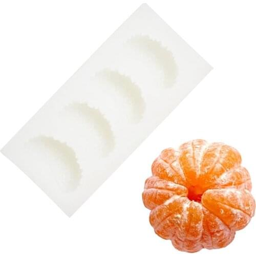 1pc Orange Shape Silicone Cake Mold Non-Stick 4-Cavity Fondant Mold Chocolate Mould DIY Baking Tools Accessories