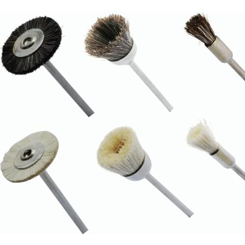 10pcs Goat Hair Wheel Brushes Cup Rust For Dremel Accessories Rotary Electric Tool Engraver Abrasive Tool Shank 2.35mm