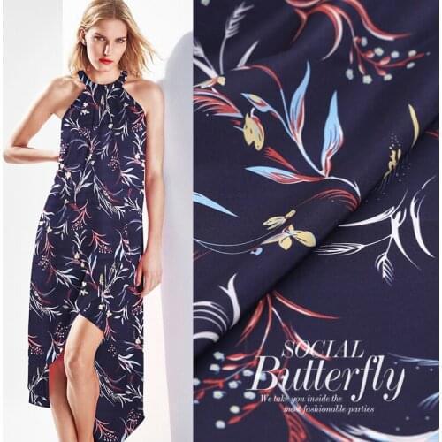 114cm wide natural silk fabric meter 16mm breathable silk crepe de chine fabric dress printed fabric wholesale silk cloth