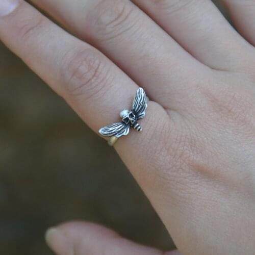 12pcs Death Head Butterfly Ring Knuckle Toe Skull Ring