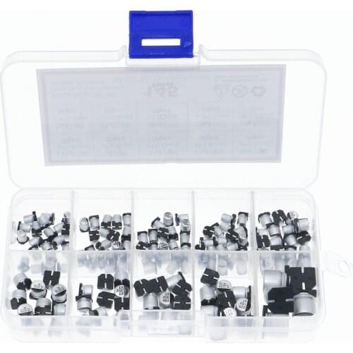 145 10 specifications 0.47uf 1uf 2.2uf 4.7uf 10uf 22uf 47uf 100uf 220uf 470uf SMD electrolytic capacitor combination kit