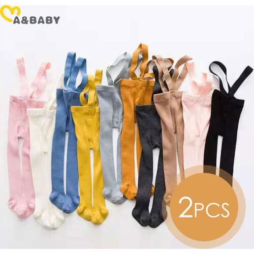 2pcs/lot Ma&Baby 0-24M Spring Infant Baby Girl Boy Stocking Newborn Suspender Pantyhose Autumn Solid High Waist Overall Legging