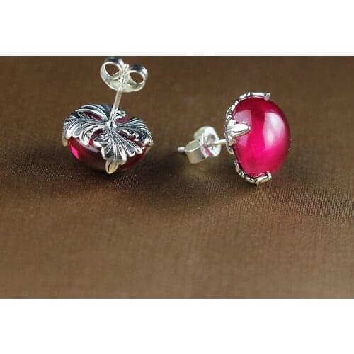 2018 Promotion Agate Earings Fashion Jewelry The Of S925 Jewelry Earrings New Delicate Corundum First Lady