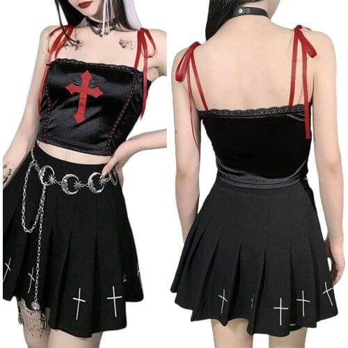 2021 Hirigin Summer New Fashion Womens Crop Tank Tops Sexy Sleeveless Self-Tie Strap Cross Print Lace Trim Camisole For Cool