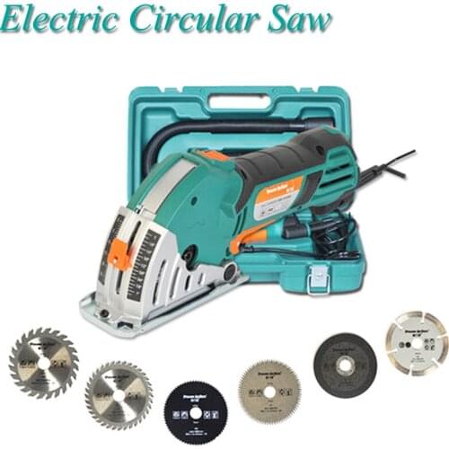 Household Chainsaw Set With Free 6 Saw Blades Electric Circular Saw Woodworking Tools Metal Tiles Mini Cutting Machine PS7818MS