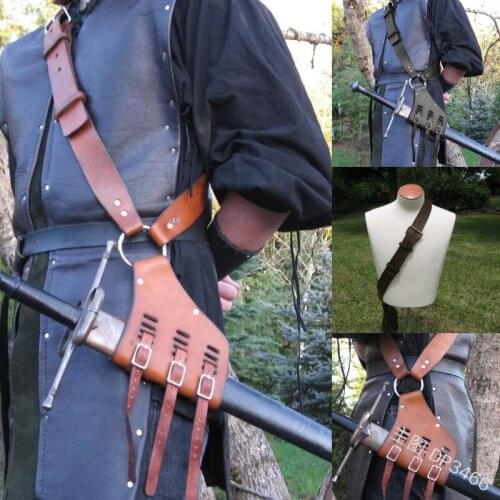 Medieval warrior belt buckle cosplay sword case