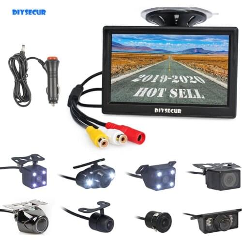 DIYSECUR 5" Car Rearview Monitor Auto Parking Vedio + LED Night Vision Backup Reverse Camera HD Car Rear View Camera