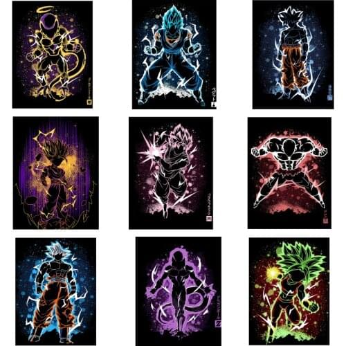 Dragon Ball Poster Japanese Anime Figure Wukong Modern Wall Art Canvas Painting Suitable for Family Childrens Room Decoration