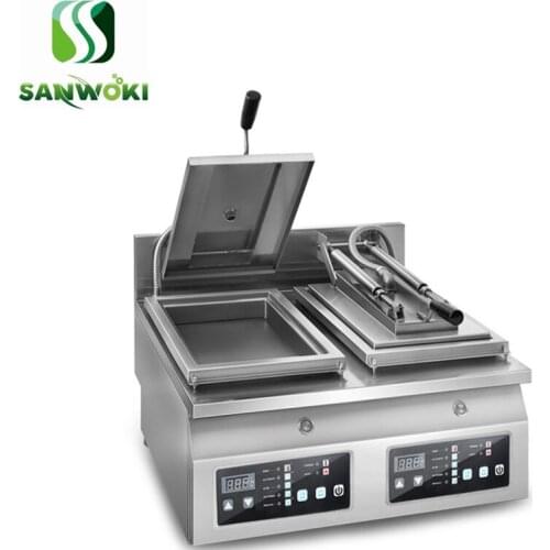 Pot sticker machine Fried Dumpling Machine double head Electric Frying Pan Full-automatic Steak buns Frying Machine