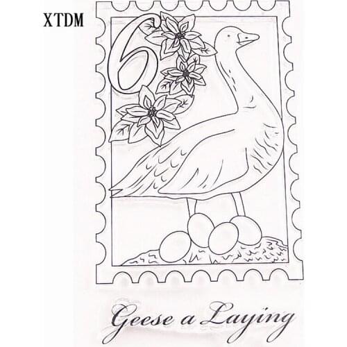 Hot sale swan Transparent Clear Stamps / Silicone Seals Roller Stamp for DIY scrapbooking photo album/Card Making