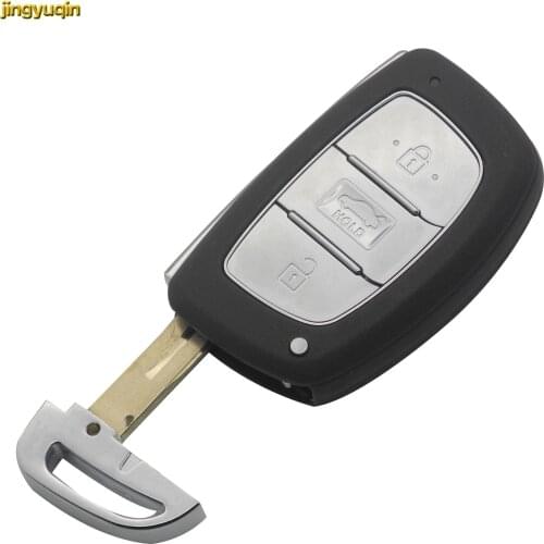 Jingyuqin Remote Key Shell 3BTN For Hyundai Creta Mistra Elantra Verna Tucson ix25 IX35 Smart Keyless Uncut Blade Entry Key Case
