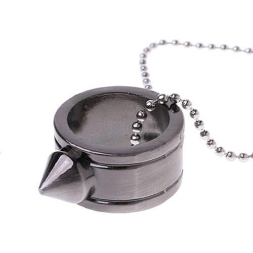 Tungsten Steel Self Defense Supplies Ring Women Men Safety Survival Finger Ring with Chain Tool