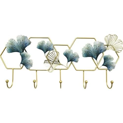 Creative Hooks for Hanging Cap Hanger Modern Simple Entry Clothes Hook Living Room Key Wall Hanging Racks Ginkgo Leaf Decorative