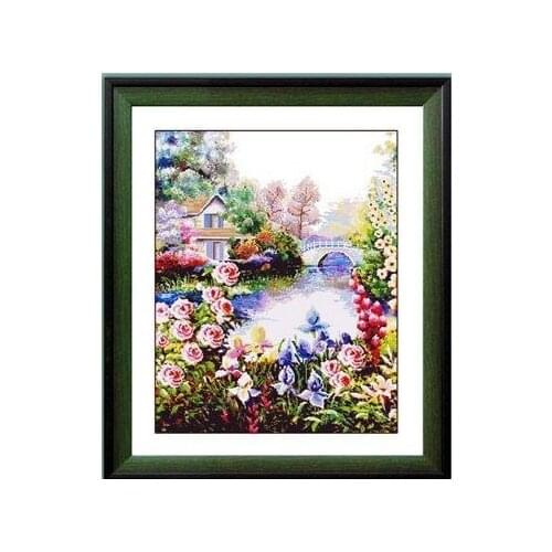 Garden, Country Bridge Sewing kit Top Quality Embroidery Needlework 14CT Unprinted Cross Stitch Kits DIY Handmade Home Decor