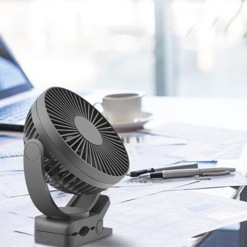 Small Desk USB Rechargeable Sturdy Clamp Fans with 3 Speeds, Personal Portable Fan for Stroller Bedroom Office 19QE