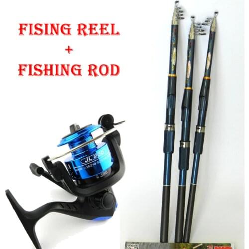 New Lure Fishing Reels spinning reel Fish Tackle Rods Fishing Rod and Reel Carbon FRP rod Ocean Rock (Lure As Free Gift )