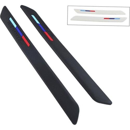 1 pair 40*4cm New Protector Strip Black/White Silicone Bumper Scratch Protector Strip Corner Guard Straps Sticker for all cars