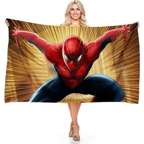Marvel Spider Man Adult Children Baby Bath Towel Beach Towel Soft Absorbent Boy Girl Swimming Towel Washcloth Big Size 140x180cm