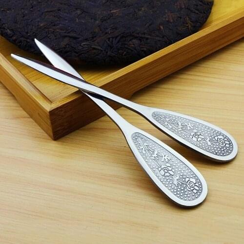 Puerh Tea Knife Stainless Steel Puer Needle Thickness Insert Tea Cake Brick Cone Prying Tool For Chinese Tea 500pcs/lot