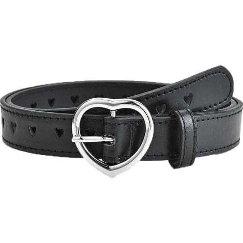 Women Wide PU Leather Belt Love Eyelet Buttonhole Belt Ladies Children High Quality Wide Belt Dress Jeans waist Belt Strap New