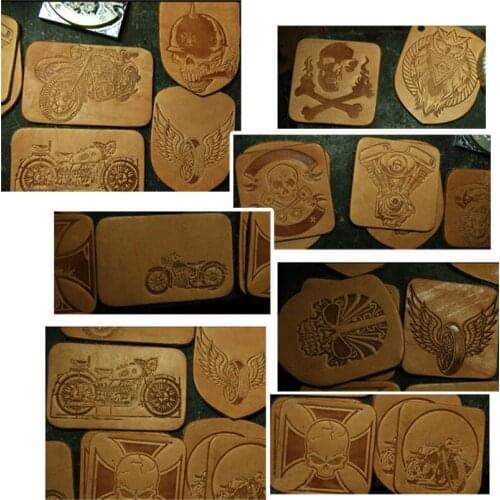 Hand-work unique design leather working tools carving punches stamp craft tools- locomotive, skull, cross, wings, etc