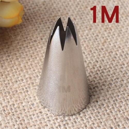 SEAAN#1M Stainless Steel Nozzle Open Star Tip Pastry Cookies Tools Icing Piping Nozzles Cake Decorating Cupcake Drop Flower