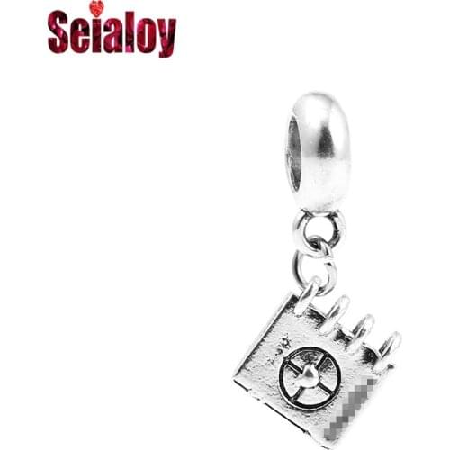 Seialoy Silver Color Love Notebook Dangle Charm Beaded Pendant Fit Snake Bone Chain Bracelet & Necklace Jewelry Accessories