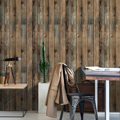 Vintage Thickened Wood Wallpaper Self Adhesive Wallpaper For Wall Rolls Mural Contact Paper Bathroom Living Room Home Decoration