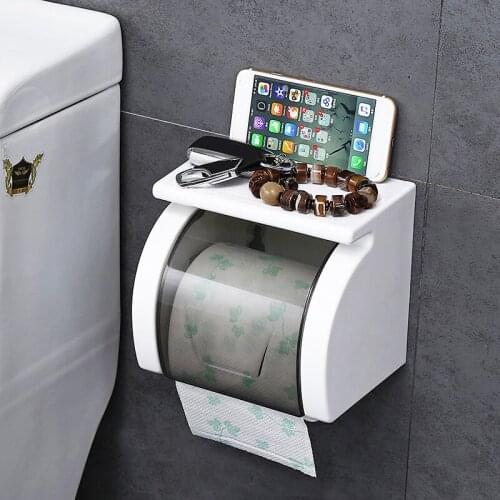 Waterproof Toilet Paper Holder Tissue Holder Roll Paper Holder Box Durable Bathroom Accessories Free punch SQ-5083