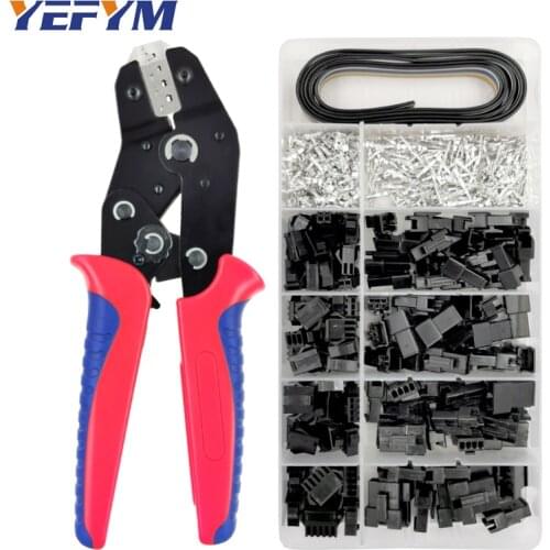 YEFYM SN-2549 dupont crimping pliers 0.08-1mm2 with 590pcs/box SM2.54 terminal box Car connector cable electrician tools