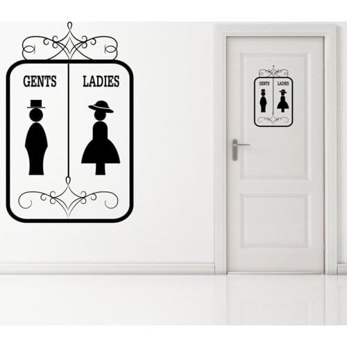 YOYOYU Gents & Ladies Pattern Vinyl Wall Sticker Toilet Bathroom Sign Removeable Decal Door Bedroom Decoration ZX322