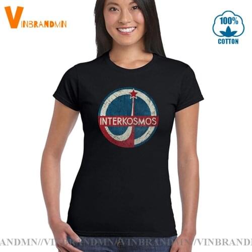 Russian USSR Tee Retro Yuri t-shirt Soviet Union Space Program Summer tees Vintage Soviet CCCP Interkosmos T shirt Women