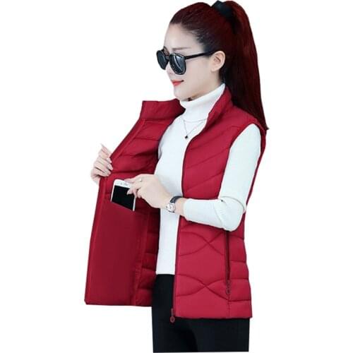 Oversize Down Cotton Vest Womens 2021 Autumn And Winter Women Sleeveless Jacket Fashion Casual Female Down cotton vest Jacket