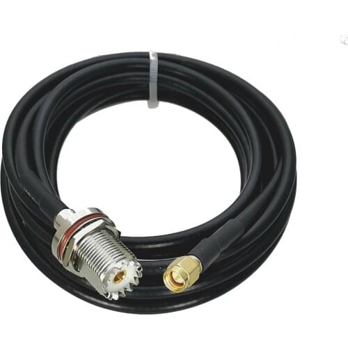1Pcs RG58 SMA Male Plug to UHF SO239 Female Jack Bulkhead Nut RF Jumper pigtail Cable 50cm~50M