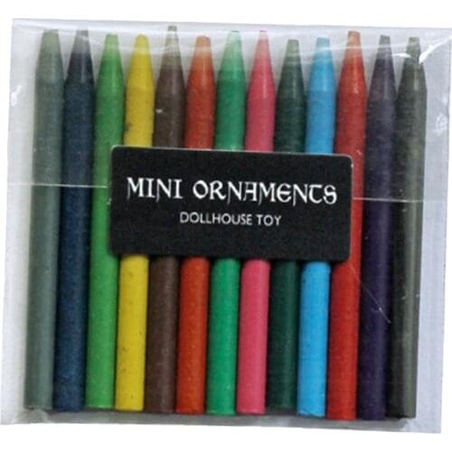 13Pack of 1:12 Doll House Miniature Crayon Baby Doll Room Scene Supplies