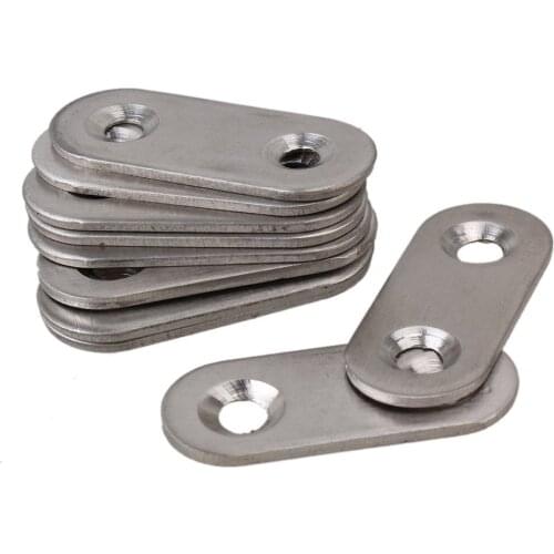 15.5 x 38mm Stainless Steel 2 Holes Flat Corner Brace Plate Connector Repair Bracket Pack of 10