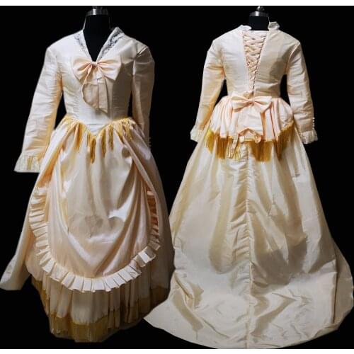 2021 New champange victorian Halloween Cosplay dress Colonial Georgian Renaissance Gothic Historical dress D-337
