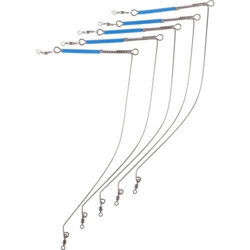 5pcs Stainless Steel Anti Tangle Feeder Booms Bent Booms With Swivel Snap 16.5cm 23cm 25.5cm Fishing Tools