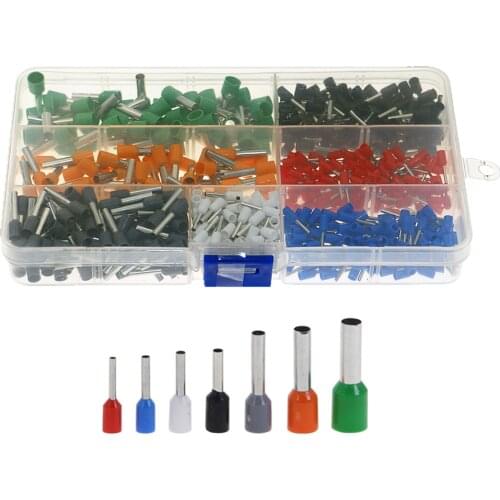 600Pcs Insulated Cord End Terminal Boots Lace Cooper Ferrules Kit Set Wire Copper Crimp Connector