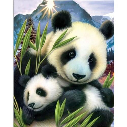 Full Square Diamond 5D DIY Drill Painting Panda Handmade Embroidery Art Cross Stitch Mosaic Animal Picture Decoration Gift